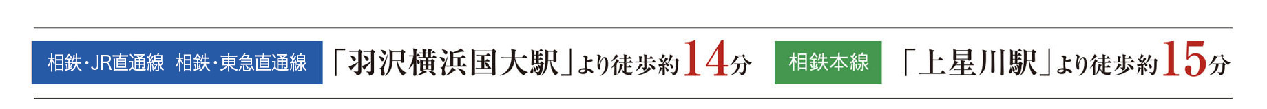 相鉄・JR直通線「羽沢横浜国大駅」より徒歩約14分「上星川駅」より徒歩約15分
